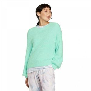 Wild Fable Teal Fuzzy Crew Sweater NWT